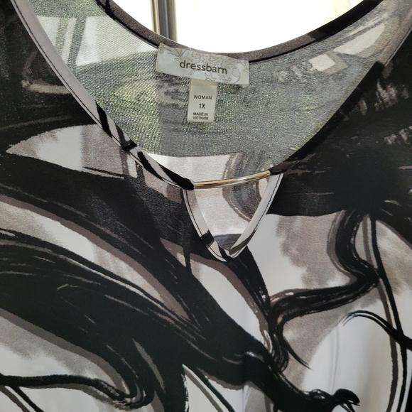 (2567) Dressbarn Women's size 1X, Black/White - Picture 2 of 6